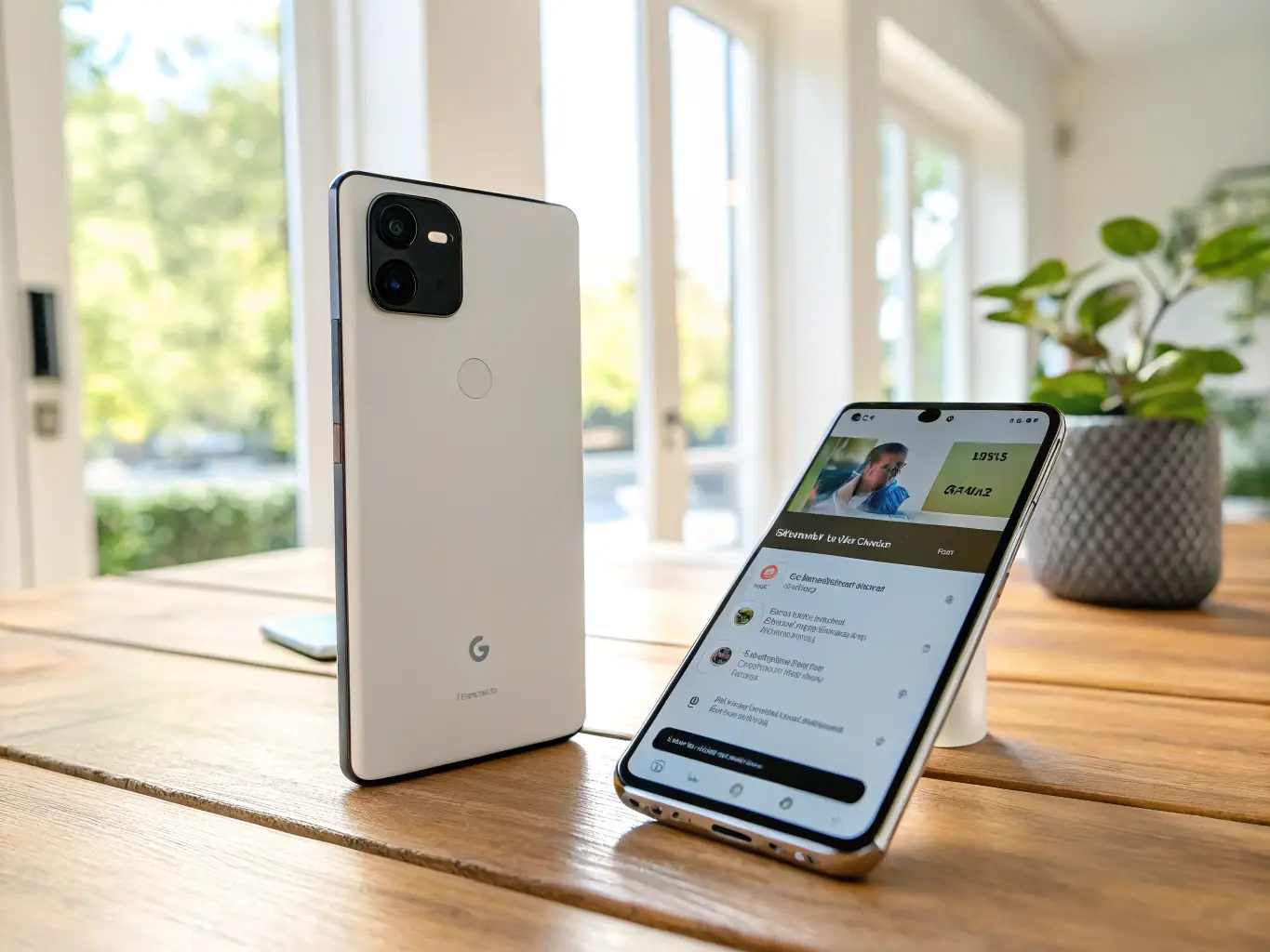 An image showcasing a refurbished Google Pixel 4a, emphasizing its affordability and reliability, displayed in a casual, everyday setting.